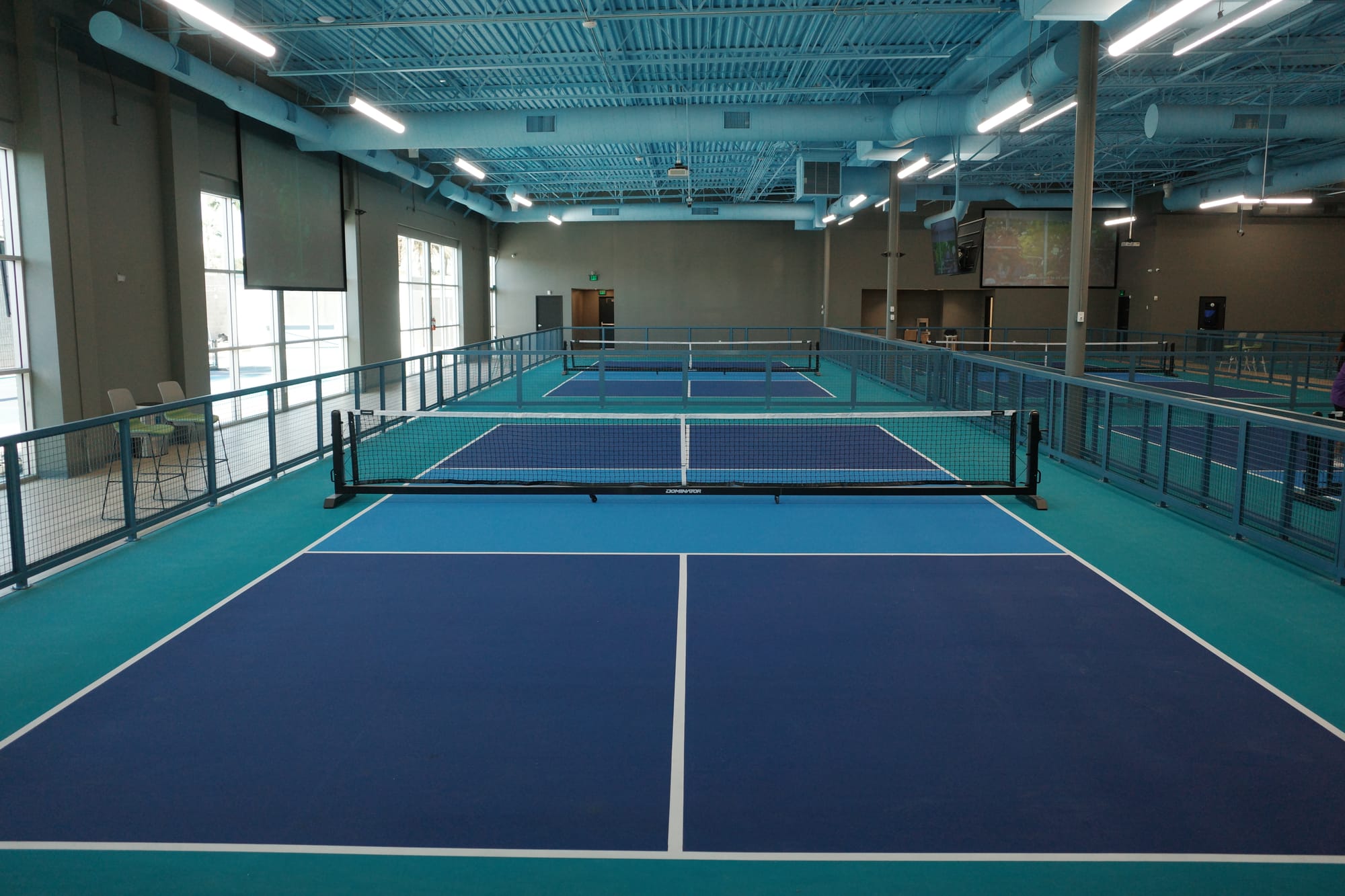 Indoor pickleball courts at GamePoint